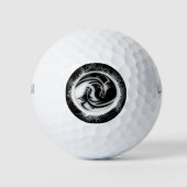 Yin en Yang Asian Dragons Golfballen (Voorkant)
