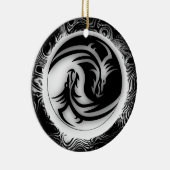 Yin en Yang Asian Dragons Keramisch Ornament (Rechts)
