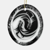 Yin en Yang Asian Dragons Keramisch Ornament (Links)