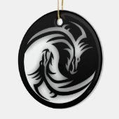 Yin en Yang Asian Dragons Keramisch Ornament (Links)