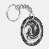 Yin en Yang Asian Dragons Sleutelhanger (Voorkant Links)