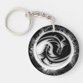 Yin en Yang Asian Dragons Sleutelhanger (Voorkant)