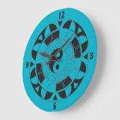 Yin en Yang Asian Symbol Round Wall Clock Grote Klok (Hoek)