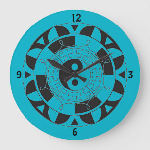 Yin en Yang Asian Symbol Round Wall Clock Grote Klok