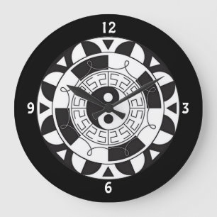 Yin en Yang Asian Symbol Wall Clock Grote Klok