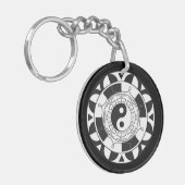 Yin en Yang Aziatisch Symbool Dubbelzijdig Sleutel Sleutelhanger (Voorkant Links)