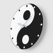 Yin en Yang Black en White Grote Klok (Hoek)