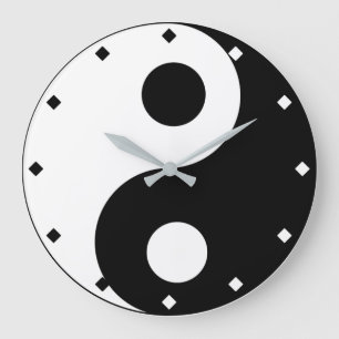 Yin en Yang Black en White Grote Klok