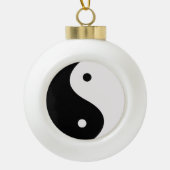 Yin- en Yang Black- en White-kerstboomversiering Keramische Bal Ornament (Voorkant)