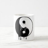 Yin en Yang Black White Paint Melting drups Brush Koffiemok (Center)