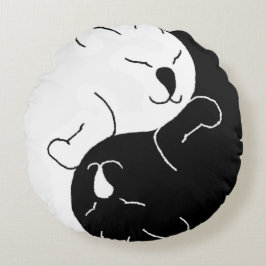 Yin en Yang Cats - Round Pillow Rond Kussen