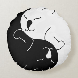 Yin en Yang Cats - Round Pillow Rond Kussen
