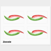Yin en Yang chilipepers Rechthoekige Sticker (Vel)