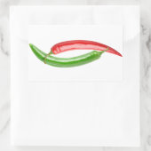 Yin en Yang chilipepers Rechthoekige Sticker (Tas)