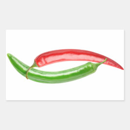 Yin en Yang chilipepers Rechthoekige Sticker