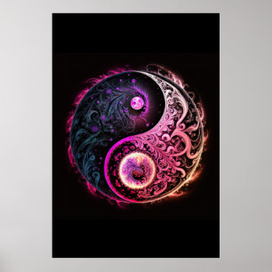 Yin en Yang Chinees Spiritueel symbool van het lev Poster