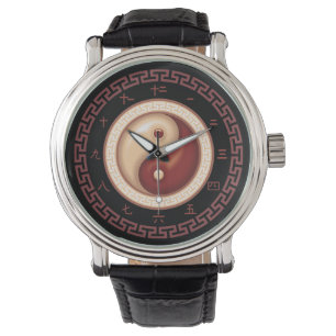 Yin en Yang, Chinese Nummers Horloge