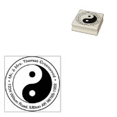 Yin en Yang circulair adres Rubberstempel (Gestempeld)