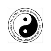 Yin en Yang circulair adres Rubberstempel (Afrduk)