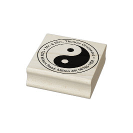 Yin en Yang circulair adres Rubberstempel