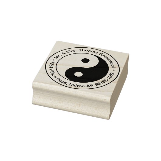 Yin en Yang circulair adres Rubberstempel (Stempel)
