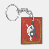 Yin en Yang de Koi Acrylische Sleutelhanger (Voorkant Links)