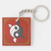 Yin en Yang de Koi Acrylische Sleutelhanger (Achterkant)