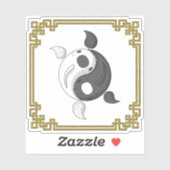 Yin en Yang de Koi Contour Sticker (Vel)