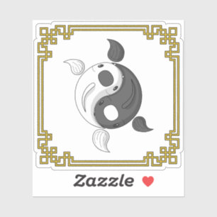 Yin en Yang de Koi Contour Sticker