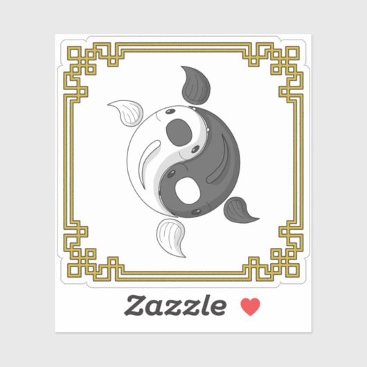 Yin en Yang de Koi Contour Sticker (Vel)