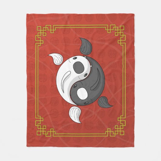 Yin en Yang de Koi Fleece Deken (Voorkant)