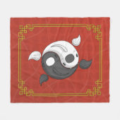 Yin en Yang de Koi Fleece Deken (Voorkant (Horizontaal))