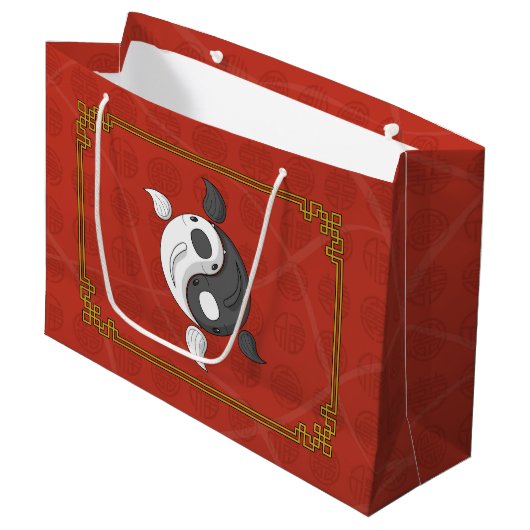 Yin en Yang de Koi Gift Bag Large Cadeautasje (Voorkant Gekanteld)