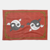 Yin en Yang de Koi keukenhanddoek (Horizontaal)