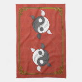 Yin en Yang de Koi keukenhanddoek (Verticaal)