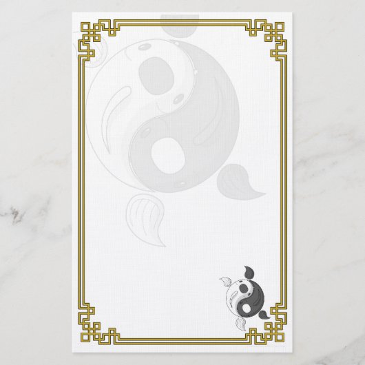 Yin en Yang de Koi Stationery Briefpapier (Voorkant)