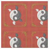 Yin en Yang de Koi Stof (Close Up)