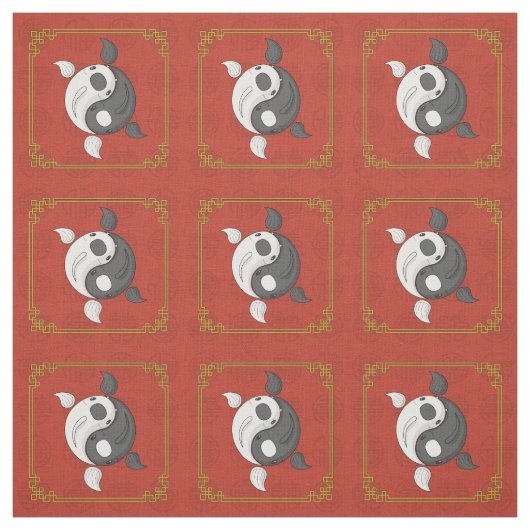 Yin en Yang de Koi Stof (Swatch)