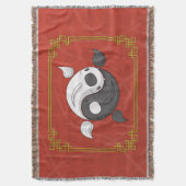Yin en Yang de Koi Throw Blanket Deken (Voorkant Verticaal)