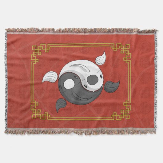 Yin en Yang de Koi Throw Blanket Deken (Voorkant)