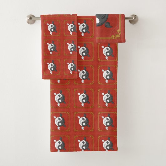Yin en Yang de Koi Towel Set Bad Handdoek (Insitu)