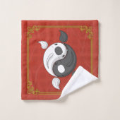 Yin en Yang de Koi Towel Set Bad Handdoek (Wasdoekje)