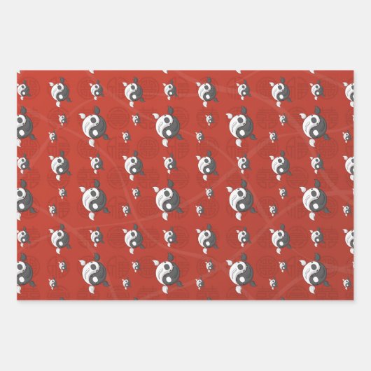 Yin en Yang de Koi Wrapping Papier Set Inpakpapier Vel (Voorkant 2)