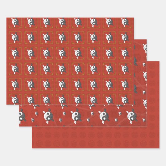 Yin en Yang de Koi Wrapping Papier Set Inpakpapier Vel (Set)