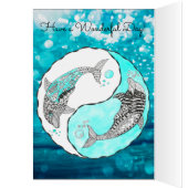 Yin en Yang Dolfijn Dank u Wenskaart (Binnen (Links))