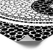 Yin en Yang Dot Art Black and white Poster (Hoek)