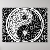 Yin en Yang Dot Art Black and white Poster (Voorkant)