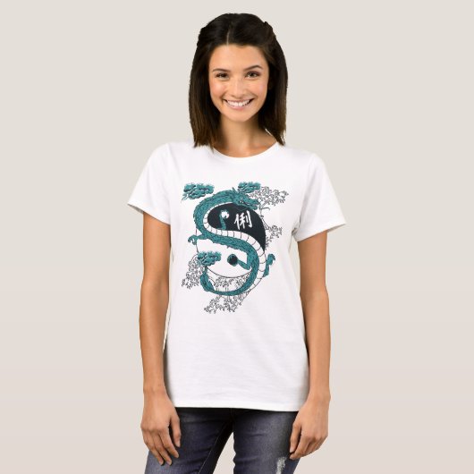 Yin en Yang Dragons T-shirt (Voorkant volledig)