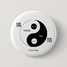 Yin en Yang - Een MisterP-Button Ronde Button 5,7 Cm