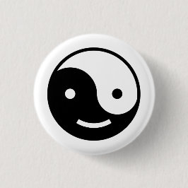 Yin en yang emoji ronde button 3,2 cm